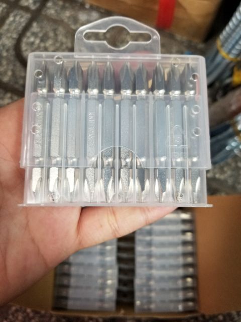 Mũi bắn vít 2 đầu 4 cạnh (bake) kingtony: (+)2 x 65mm