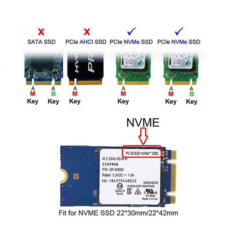 Adapter SSD M2 NVME Mac-book Pro A1708 2016 2017