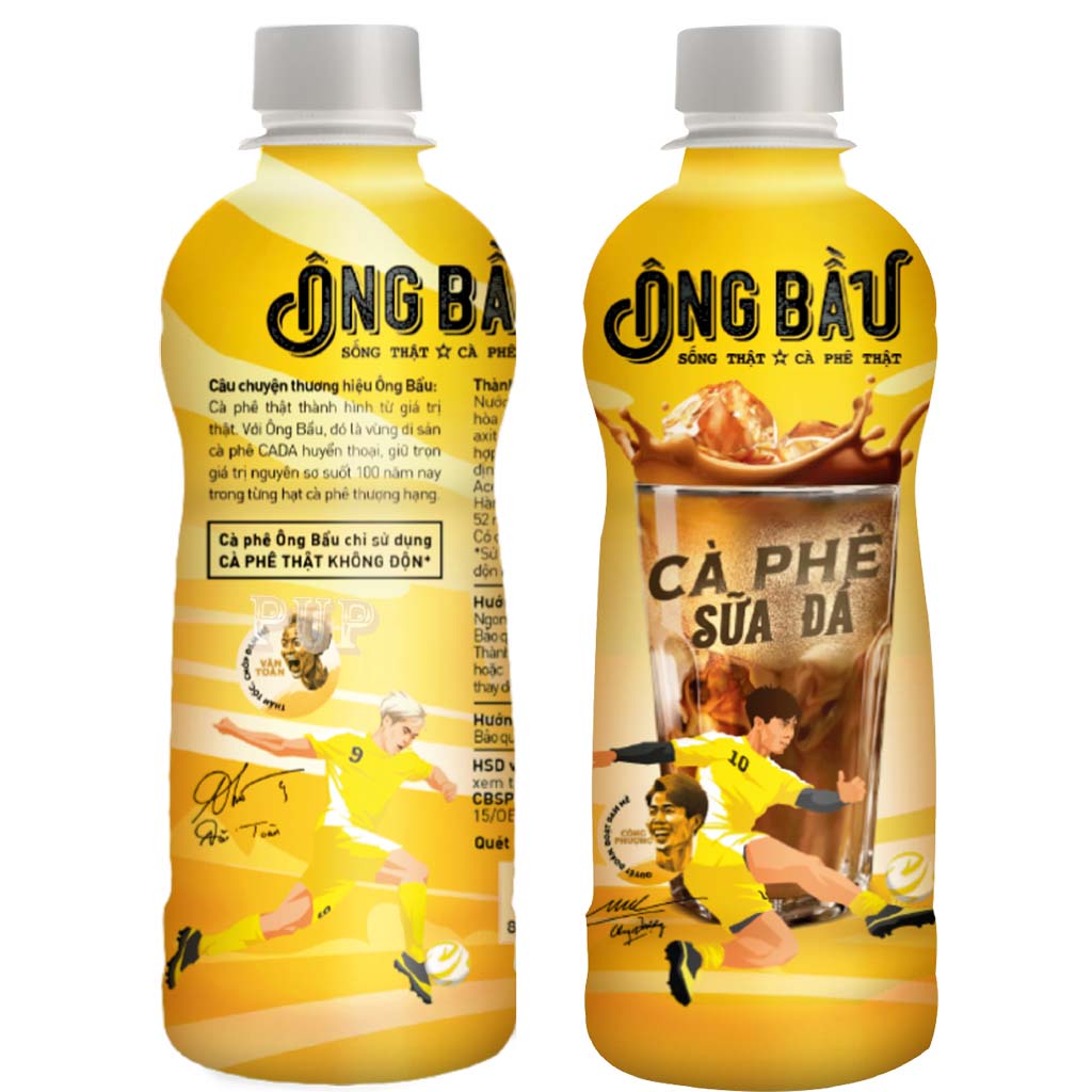 Cà Phê Sữa Đá Ông Bầu Chai 180ml, cà phê ob, ob cafe