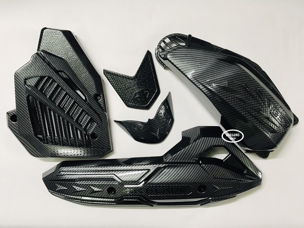 AirBlade 125 (2016-2019) Full 7 Món Carbon (Ốp pô + Pô E + Két nước + Mỏ Dè + Thảm Lót Carbon)