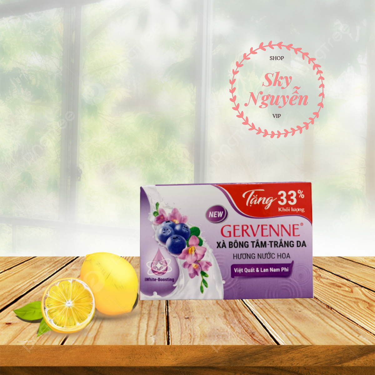 (Tăng Thêm 33%) Xà Bông Cục Gervenne Mẫu Mới 120G.