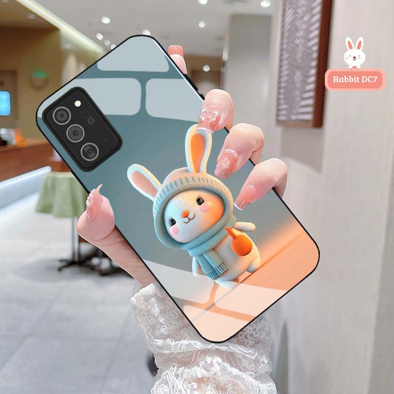 Ốp lưng samsung note 20, note 20 plus, note 20 ultra mặt kính hình thỏ cute ngộ nghĩnh, phiên bản mới