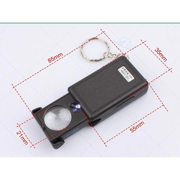 [HCM]Móc khóa kính lúp có đèn Led chiếu sáng