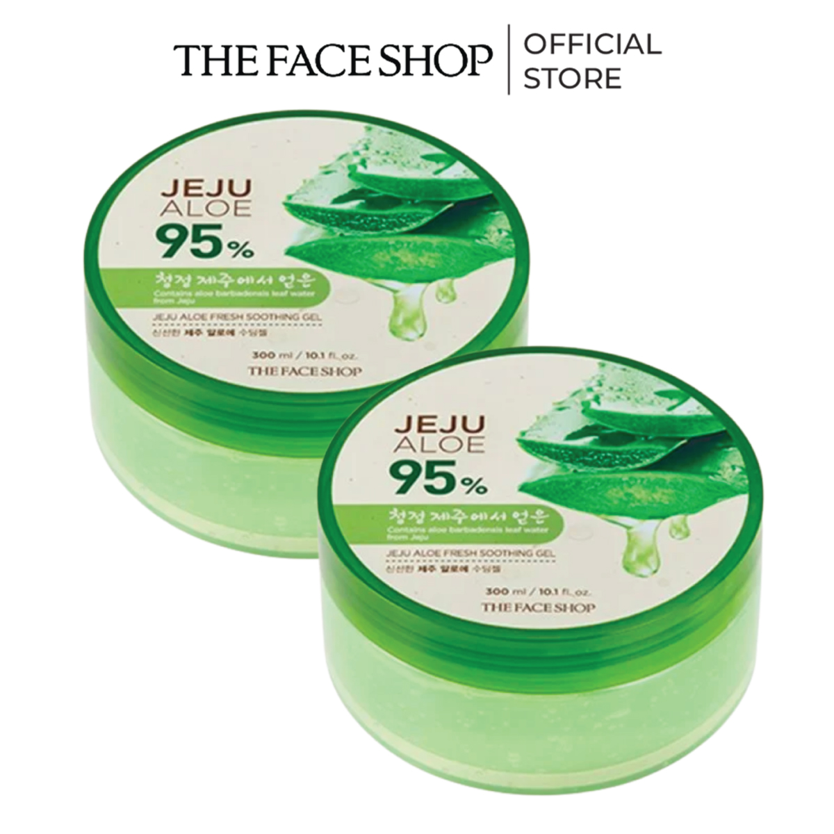 Combo 2 gel dưỡng da đa năng thefaceshop jeju aloe fresh soothing gel 300mlx2
