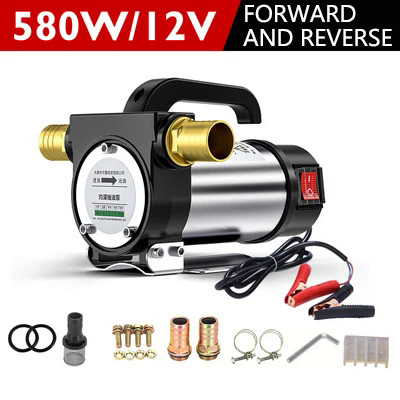 220V Điện DC 12V24V bơm dầu tự mồi cho dầu diesel dầu hỏa chuyển nhiên liệu giếng dầu bơm nước 50Lmin về phía trước và ngược lại