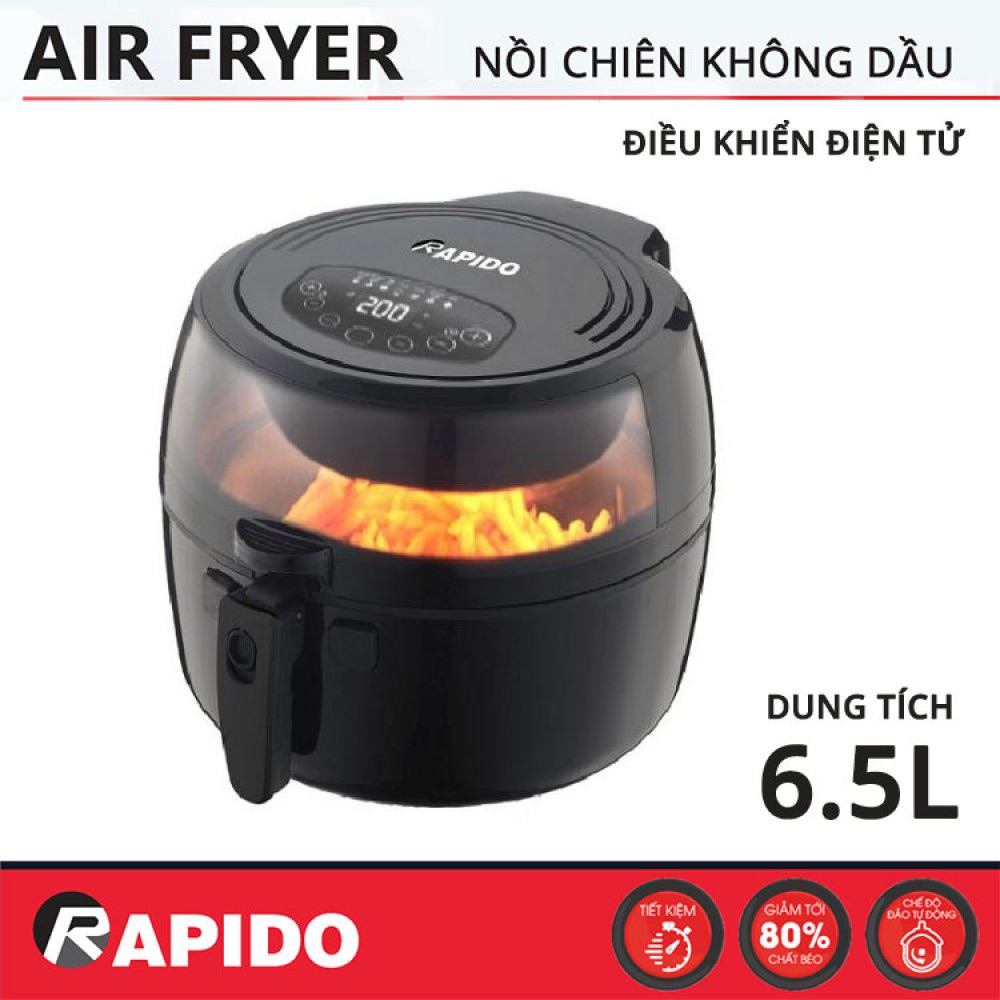 [HCM]Nồi chiên không dầu rapido 65 L