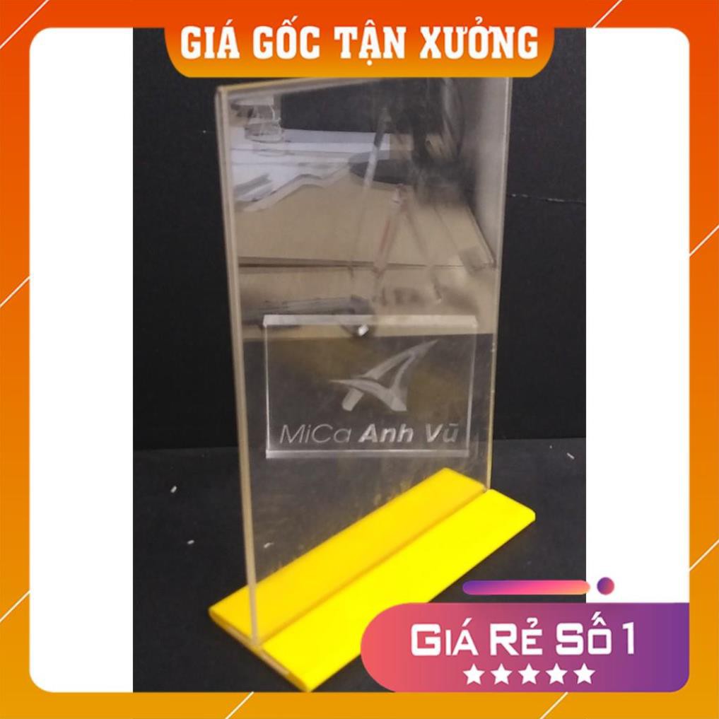 [Giá Gốc Tận Xưởng] Combo 3 Bảng Menu Thực Đơn Mica A4 Dọc Đế Các Màu