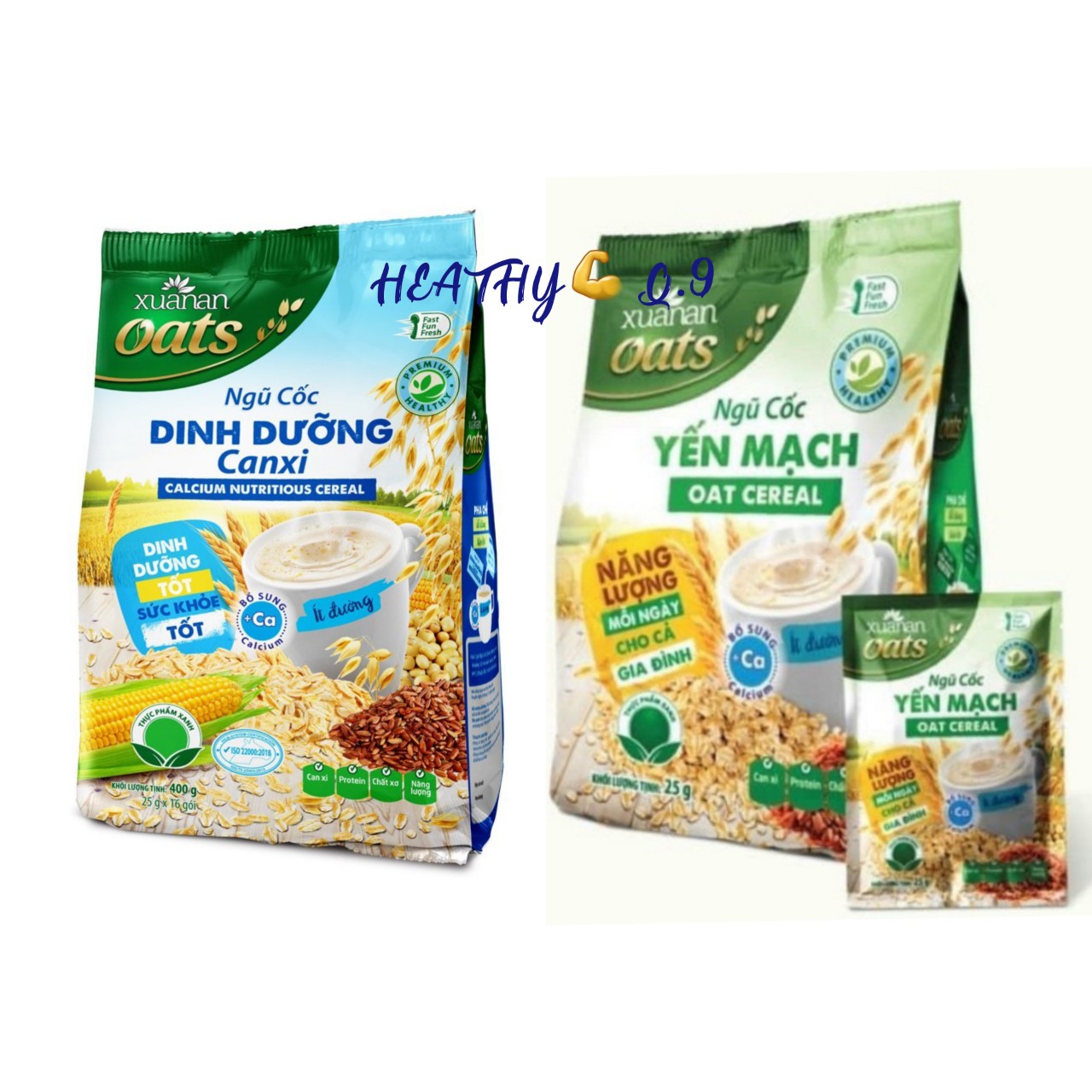 ComBo Bột Ngũ Cốc Yến Mạch Xuân An + Ngũ Cốc Dinh Dưỡng  Canxi  Xuân An 400gr (Tặng KM)