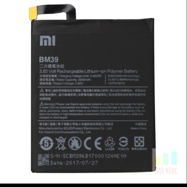 Pin Thay Xịn Bm39 Dành Cho Xiaomi Mi6 / Mi 6 3250Mah - Bh 6 Tháng