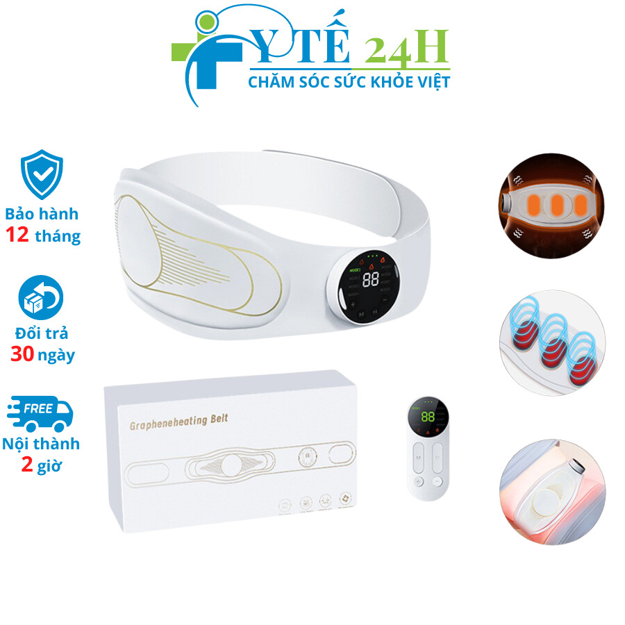 Máy massage giảm mỡ bụng ems beame bm-b48, đai massage lưng bụng rung nhiệt đánh tan mỡ