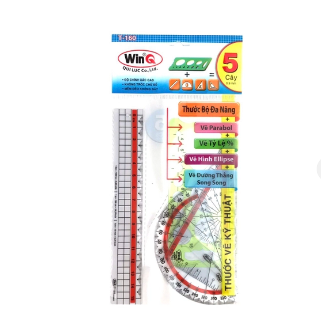 Thước Bộ WinQ T-160 (Bộ 5 Món)/Đo Độ No.04