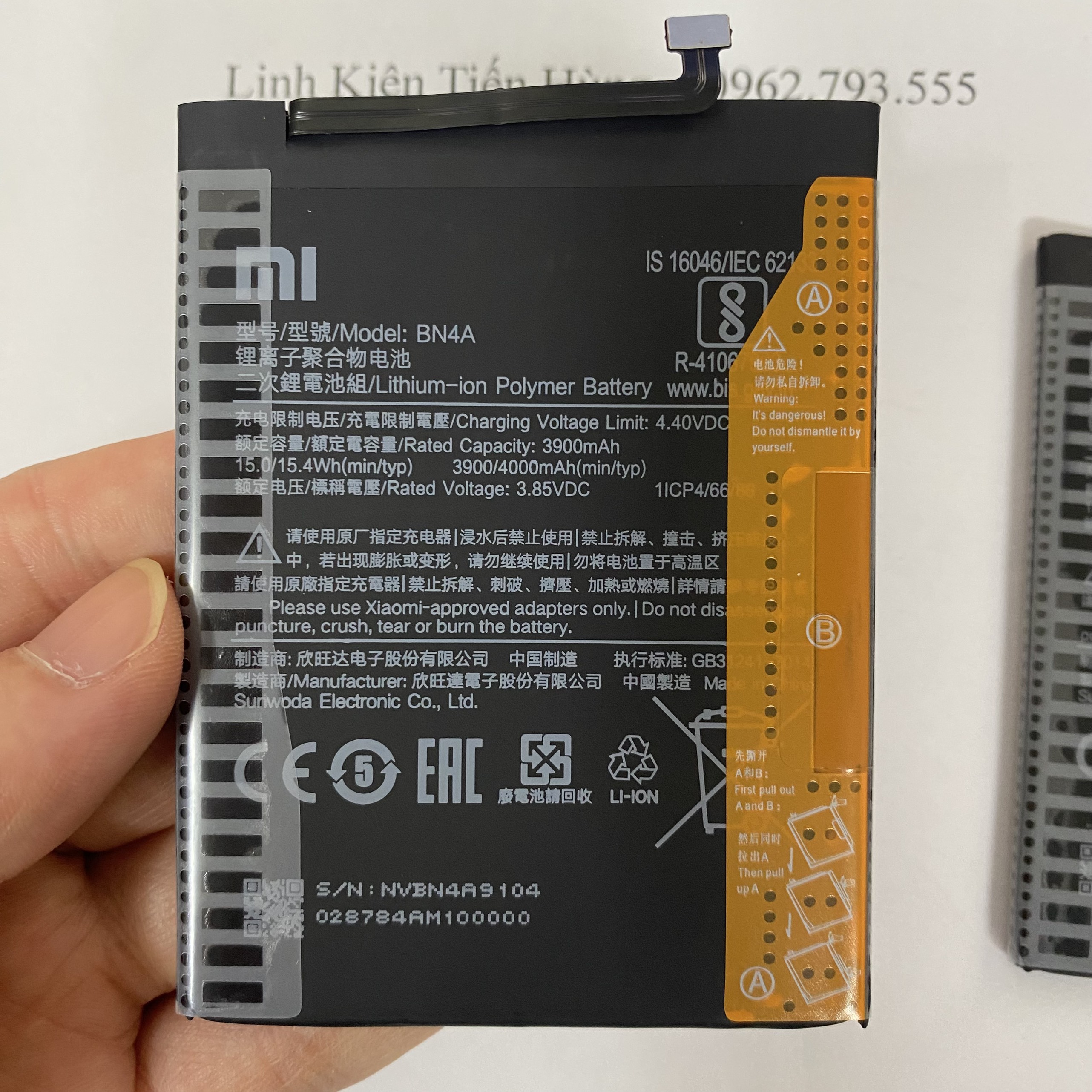 Pin xiaomi redmi note 7/ note 7 pro bn4a zin bảo hành đổi mới