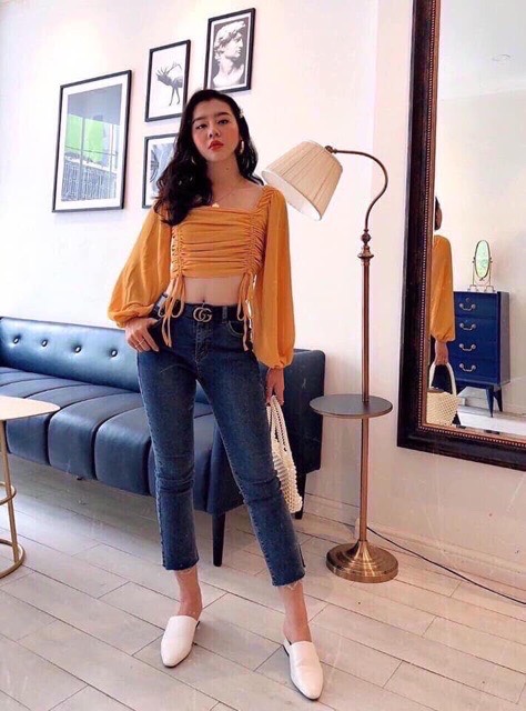 Áo croptop dây rút 2 bên- ảnh thật cuối