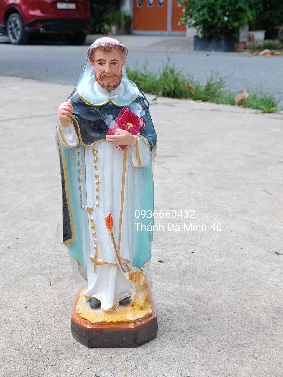Tượng Công giáo Thánh Đa Minh 40cm poly composite