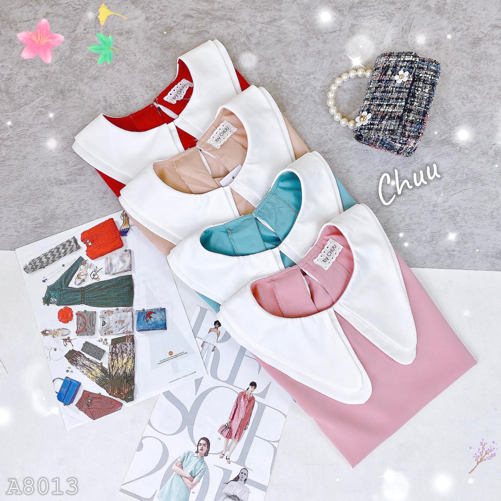 Áo sơ mi công sở nữ cổ tròn oval freesize CHUU A8013