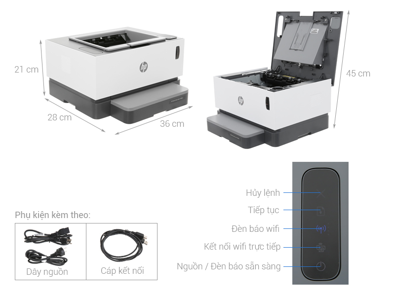 Máy in laser HP Neverstop Laser 1000w- Wifi