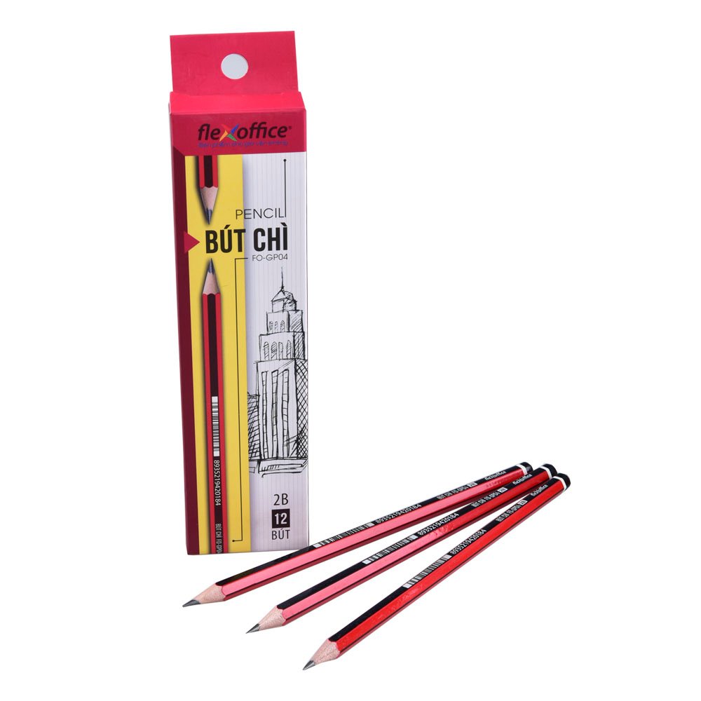Bút chì gỗ 2B Flexoffice FO-GP04  HỘP 12 CÂY wmart