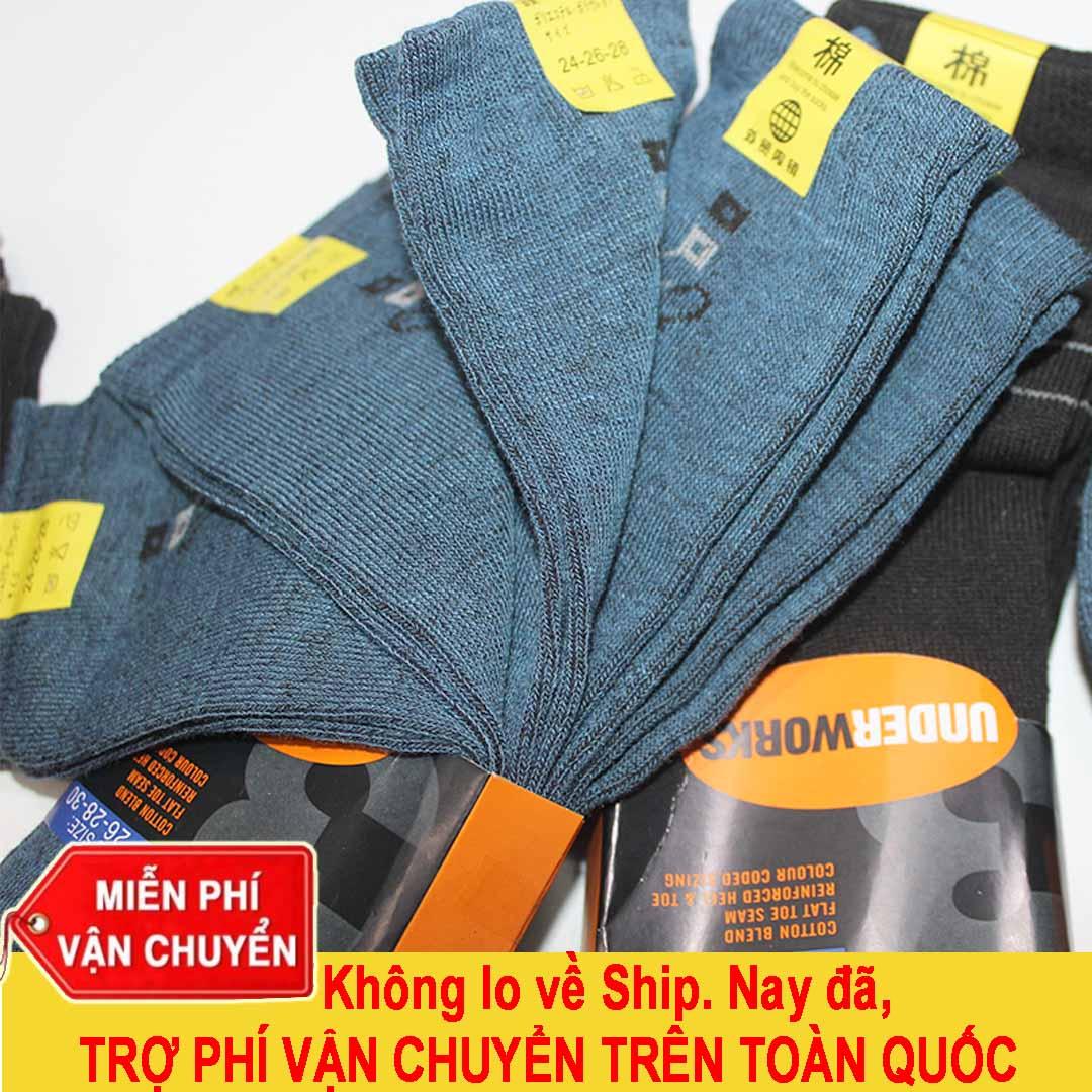 [HCM]Bộ 10 Đôi Tất Vớ Nam Cổ Trung Thun Cotton mềm mại co giãn tốt thấm hút mồ hôi tốt thoải mái khi mang (Bình dân vải vừa đẹp)