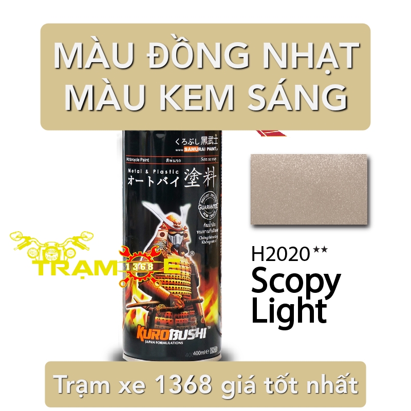 SƠN SAMURAI MÀU ĐỒNG NHẠT, MÀU KEM SÁNG H2020 400ML