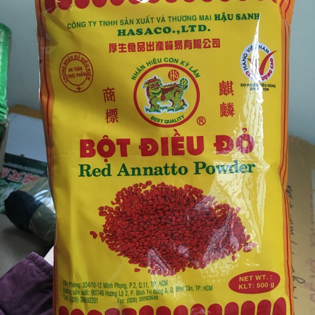 Bột điều đỏ Hậu Sanh gói 500g