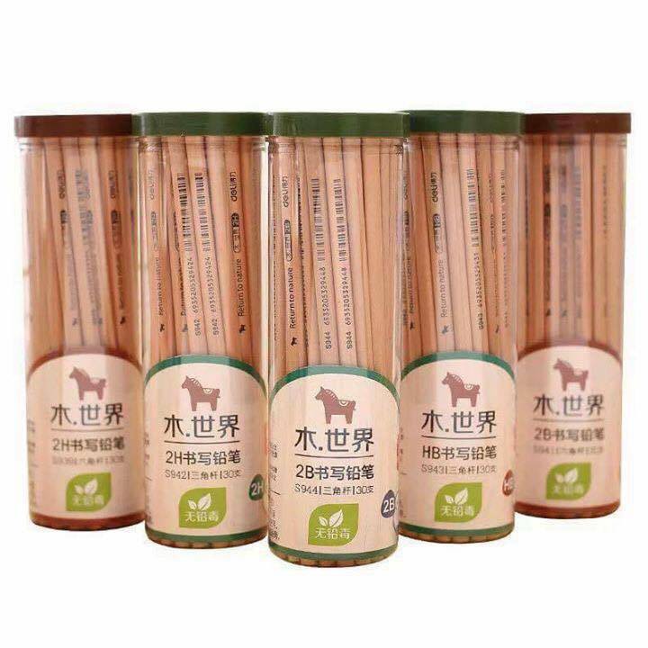 Hộp 50 chiếc Bút chì gỗ 2B cho bé đi học