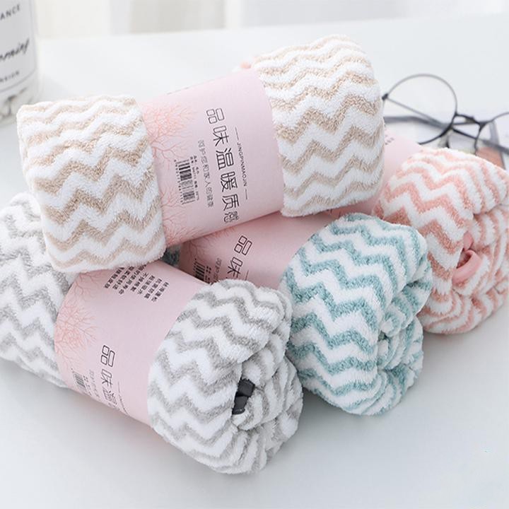 Sét 10 Khăn Mặt Lông Cừu Hàn Quốc 50x35cm (Có Dòng Kẻ)