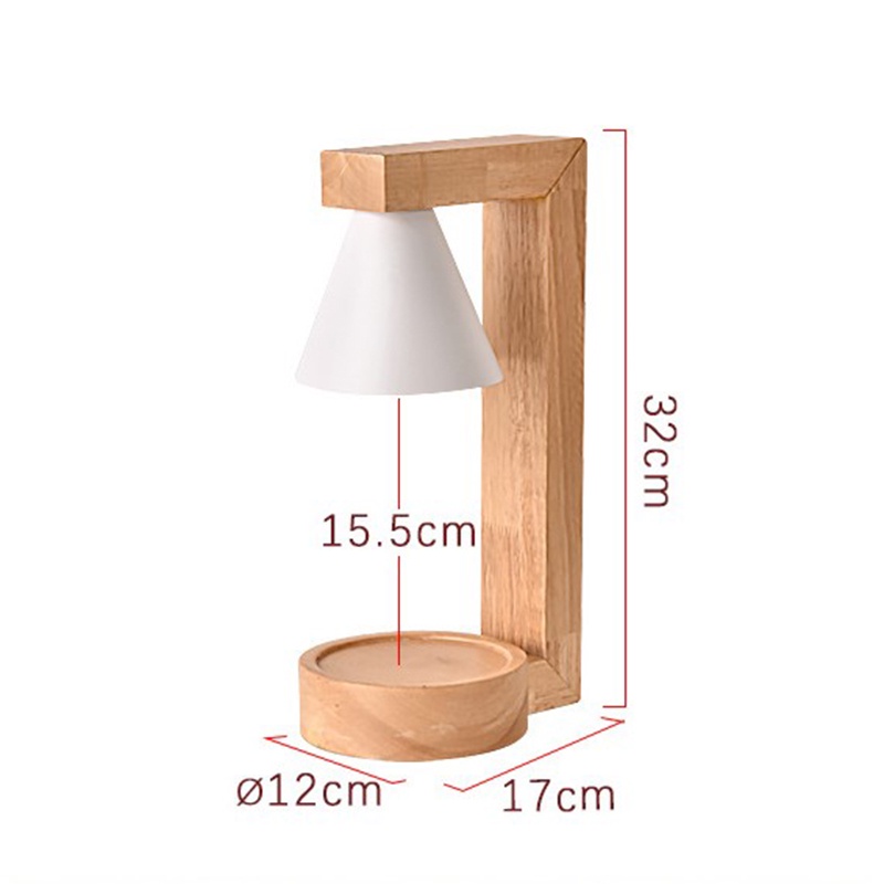 Đèn đốt nến thơm chuyên dụng phong cách Nhật Bản đế gỗ chắc chắn