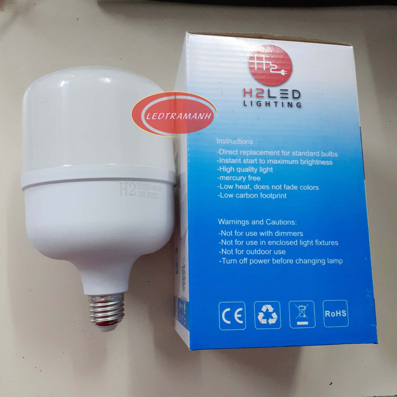 Bóng đèn led trụ H2 40w kín nước