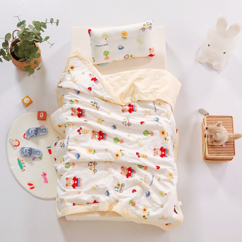 Chăn cotton trần bông mỏng cho bé - Kích thước 120-150cm
