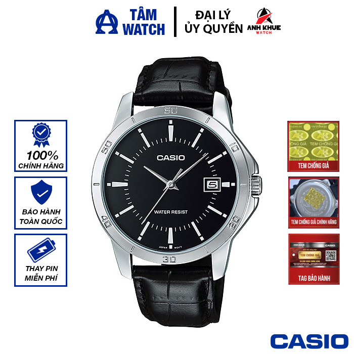 Đồng hồ nam dây da Casio Standard chính hãng Anh Khuê MTP-V004 Series (41mm)