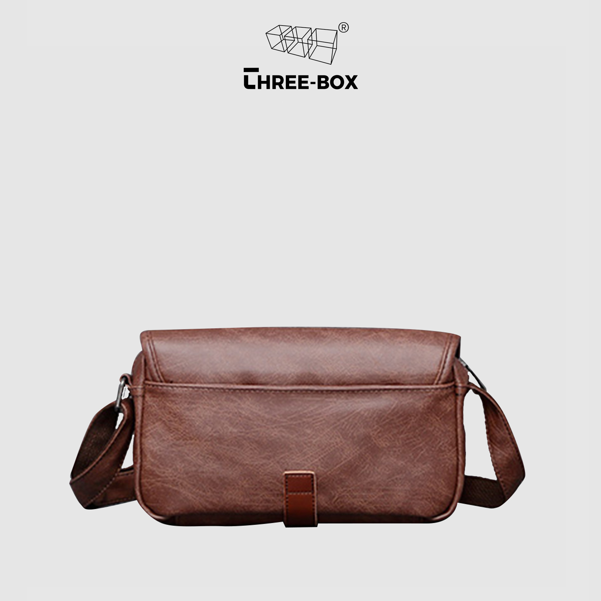 Túi da đeo chéo chính hãng Three-Box  MS6349