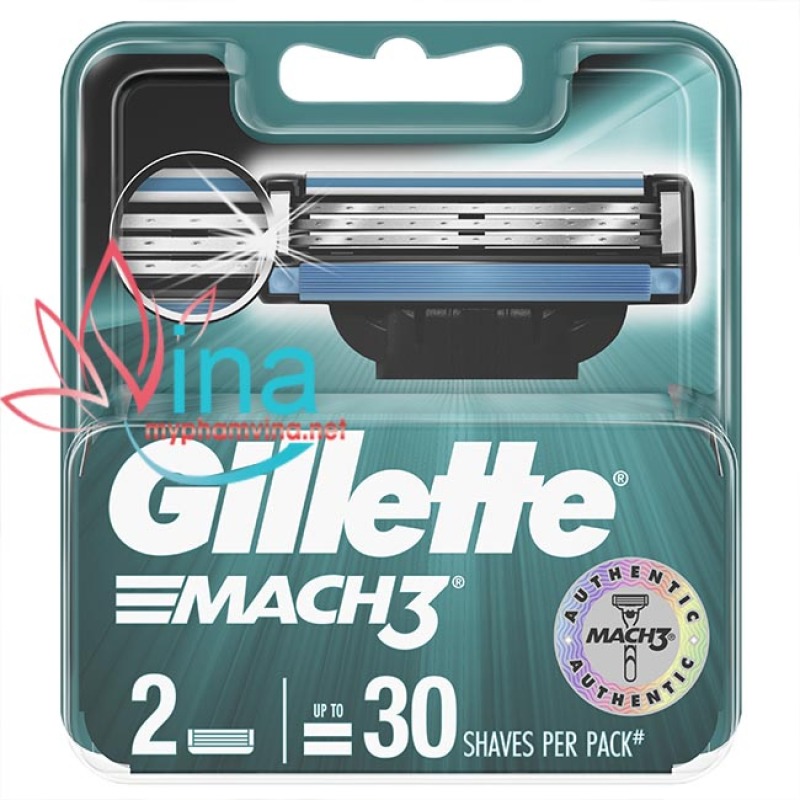 Hộp 2 lưỡi cạo râu Mach3 Basic Gillette mẫu mới