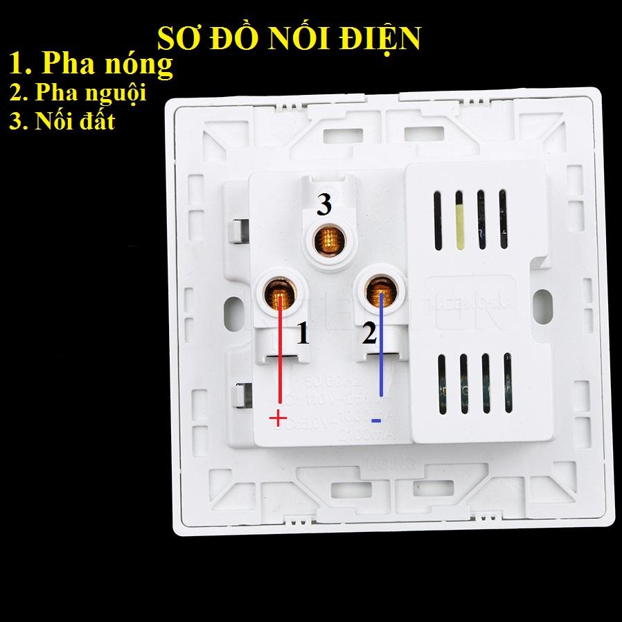 Ổ cắm điện âm tường thông minh đa năng kèm 2 cổng USB 2A ổ cắm đa năng, ổ cắm âm tường, ổ cắm điện thông minh, ổ cắm âm tường