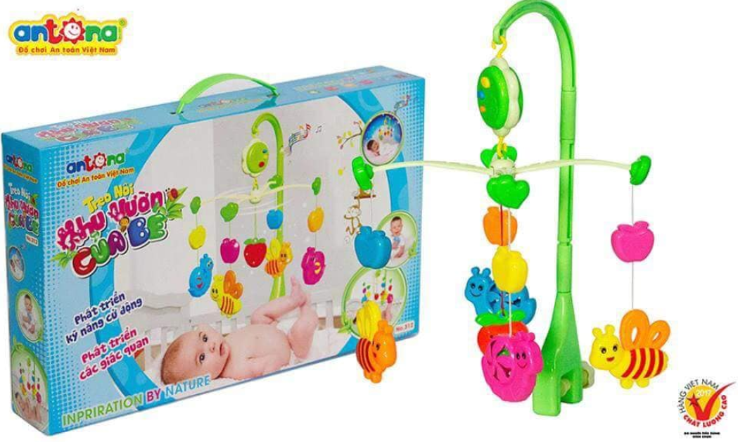 Đồ Chơi Treo Nôi Khu Vườn Của Bé Antona Dùng Treo Xe Đẩy,Nôi ,Cũi Đồ Chơi Em Bé Sơ Sinh Hàng Việt Nam