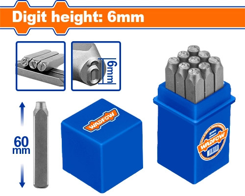 6mm bộ 9 mũi đột số wadfow wcc9596