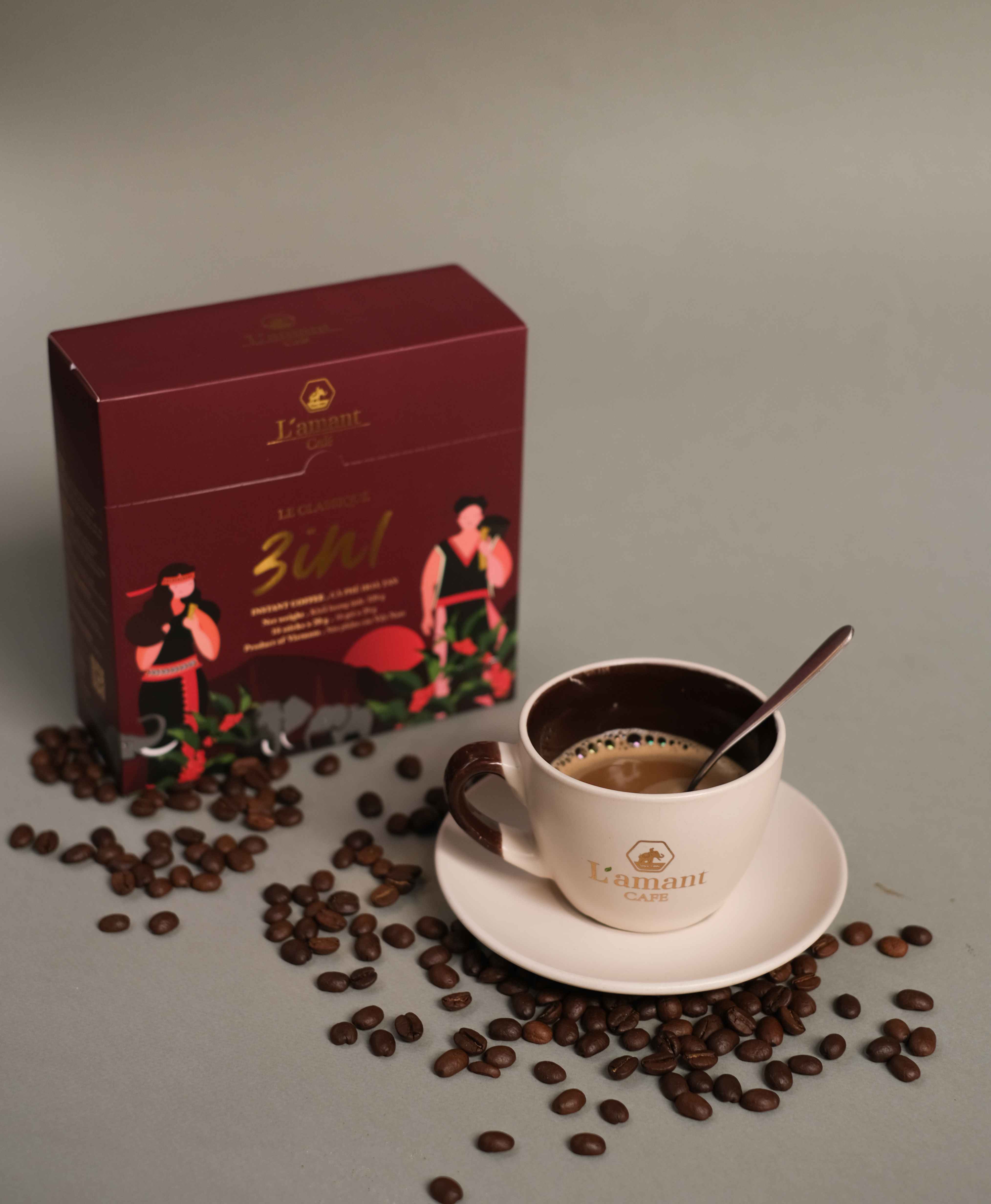 Cà phê hòa tan 3in1 - L'amant 3in1 Instant Coffee (Hộp 12 gói x 16gr)