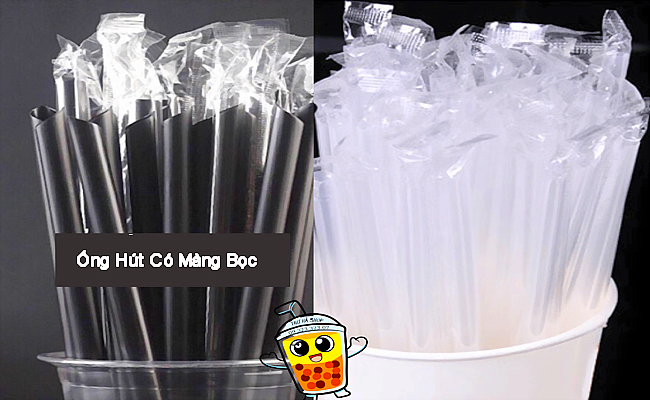 Combo 5 ống hút trà sữa có màng bọc