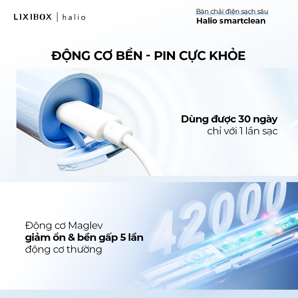 Combo 2 Bàn chải điện Halio Sonic SmartClean Electronic Toothbrush
