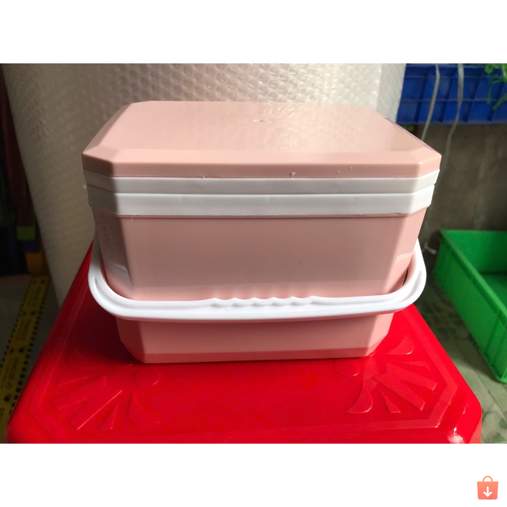 Bình đá vuông mini 1L Tân Lập Thành. Kích thước nhỏ gọn, tay cầm chắc chắn. Giữ lạnh lâu