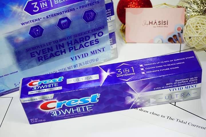 (HSD 2024 - GIAO HÀNG NHANH ) Kem Đánh Răng Vị Bạc Hà Crest 3D White Vivid Mint Ultra (158g)