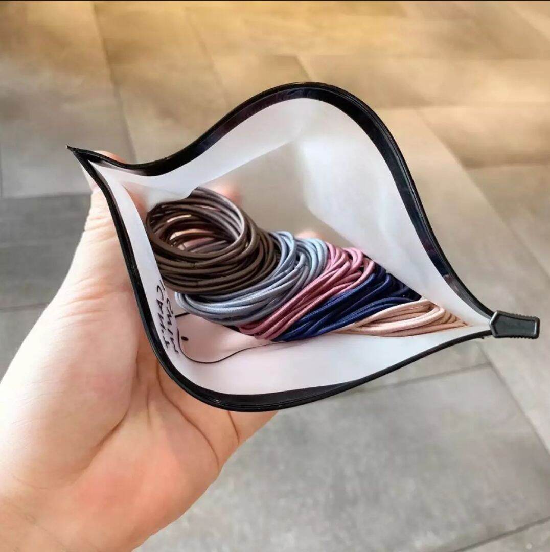 Set 100 Dây Cột Tóc Túi Zip.