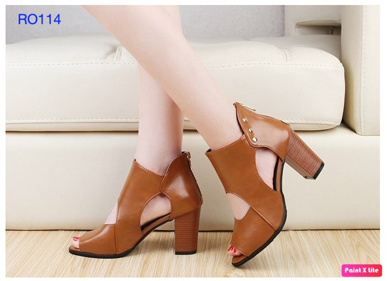 GIÀY BOOT NỮ CỔ THẤP GIÀY CAO GÓT HÀNG HIỆU ROSATA PHÁ CÁCH RO114
