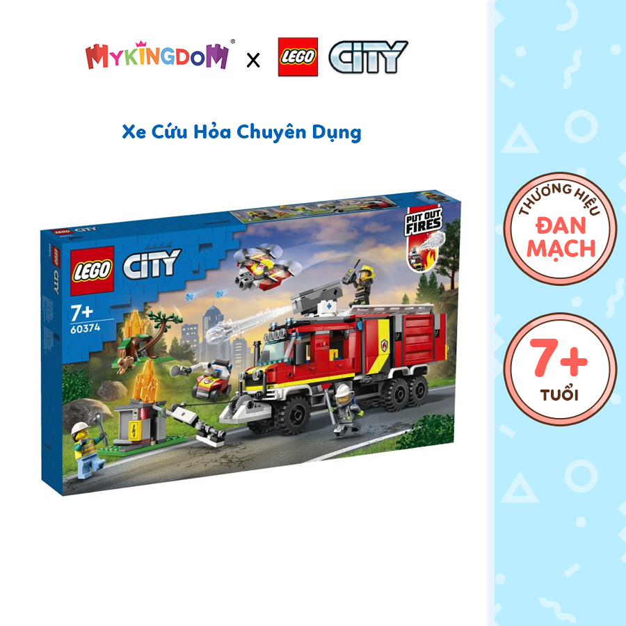 Đồ chơi lắp ráp lego city xe cứu hỏa chuyên dụng 60374