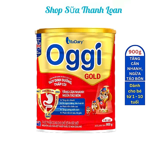 Sữa bột oggi suy dinh dưỡng gold 900g.