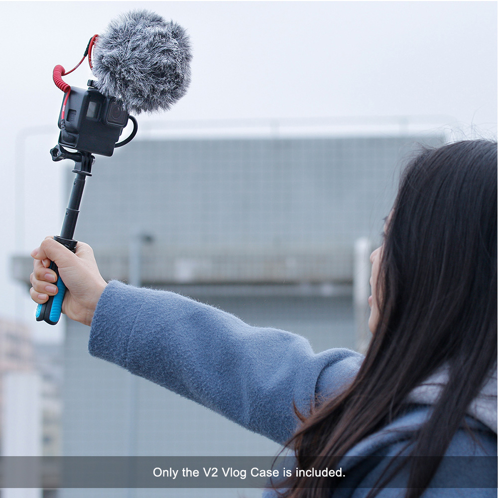 Vỏ Vlog Vỏ Máy Ảnh Hành Động Khung Lồng Vlog Với Đế Lạnh Cho GoPro Hero 7 6 5 Màu Đen Cho Micrô Ngoài & Bộ Chuyển Đổi Mic Chuyên Nghiệp 3.5Mm