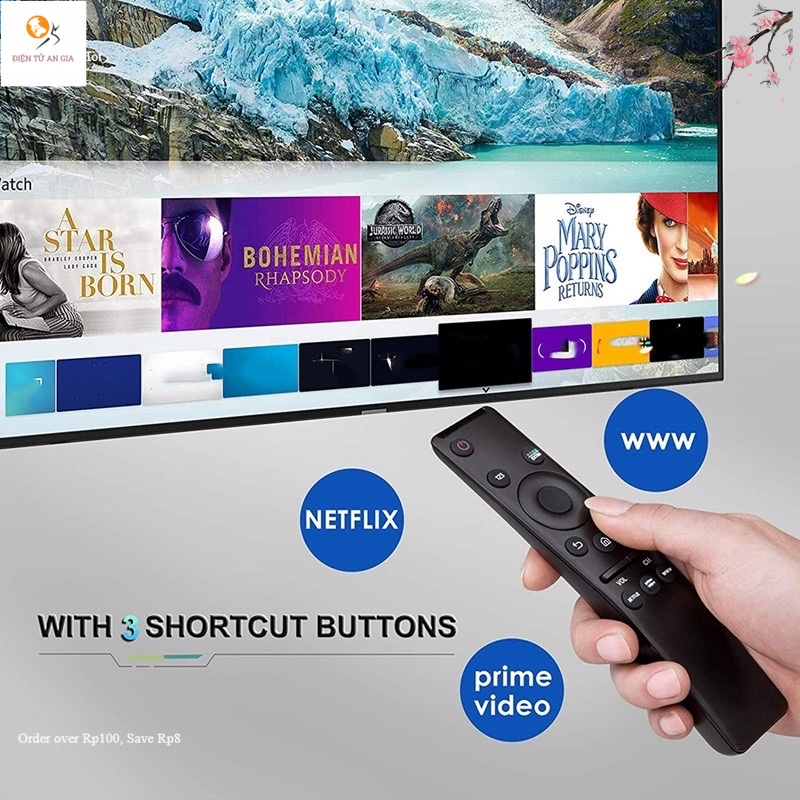 Điều khiển smart tivi Sam Sung 4K có phím www -hàng made in Indonesia -Bh đổi mới -tặng pin chính hãng
