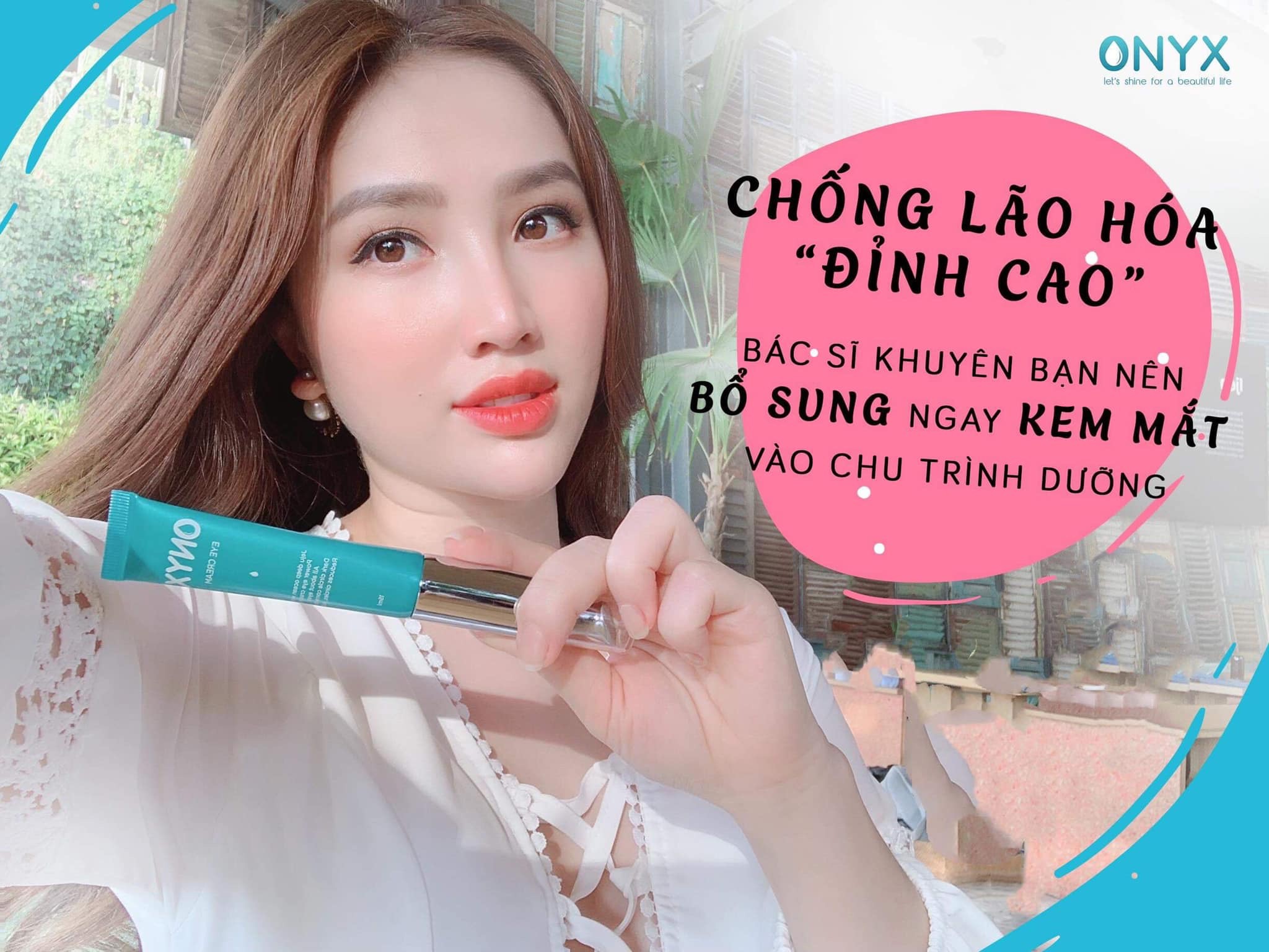 Kem mắt ONYX Bảo Thy giúp dưỡng ẩm làm sáng da vùng mắt,giảm thâm quầng,giảm nếp nhăn bọng mắt và ngăn ngừa lão hoá da vùng mắt