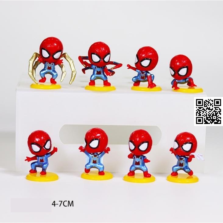 [HCM]Bộ 8 Mô hình Chibi Spider Man Người Nhện 302