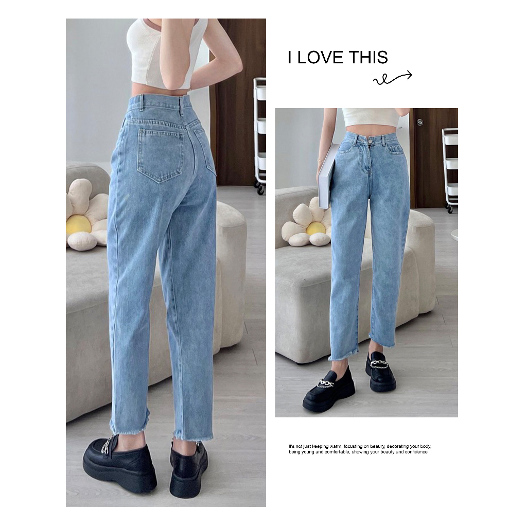 Quần jeans nữ baggy Guguno (Mẫu Thật)