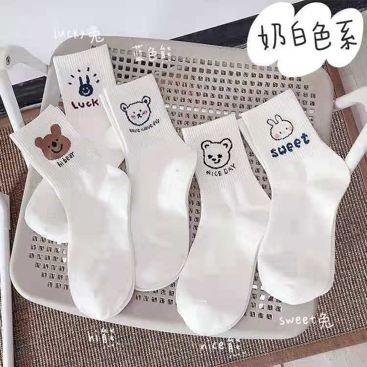 Combo 10 đôi tất nữ cổ cao phong cách Hàn Quốc